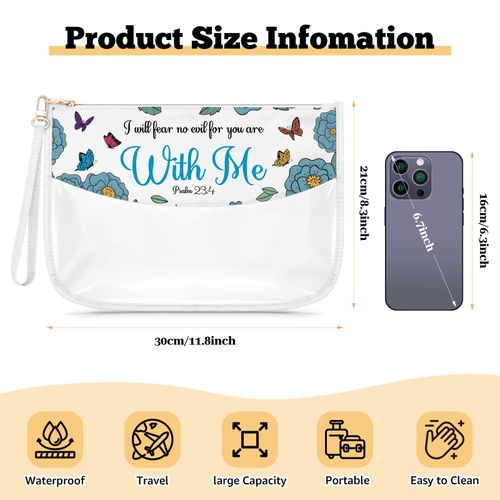 Christian Makeup Bag Christian Bible Verse Gift for Women Inspirational Quotes Present Cosmetic Bag Religious Baptism Present for Girl Sister Daughter Mom Aunt Scripture Travel Pouch with Zipper