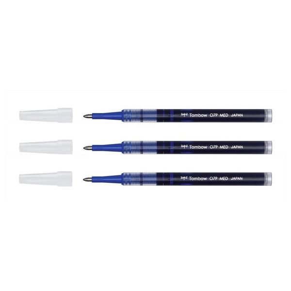 Tombow Blue Broad Tip 3-Piece Refill Pack for Rollerball Pens