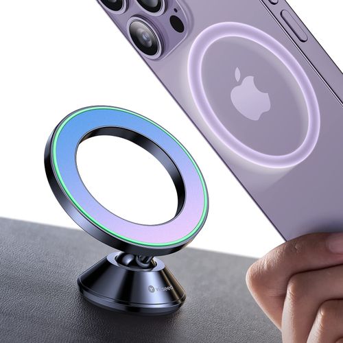 VICSEED Fit for MagSafe Car Mount [Colorful Gradient] Magnetic Phone Holder for Car Dashboard [Lasting & Never Fall] All Metal Sturdy Phone Mount for Car Dash Fit iPhone 16 Pro Max 15 14 13 12 Samsung