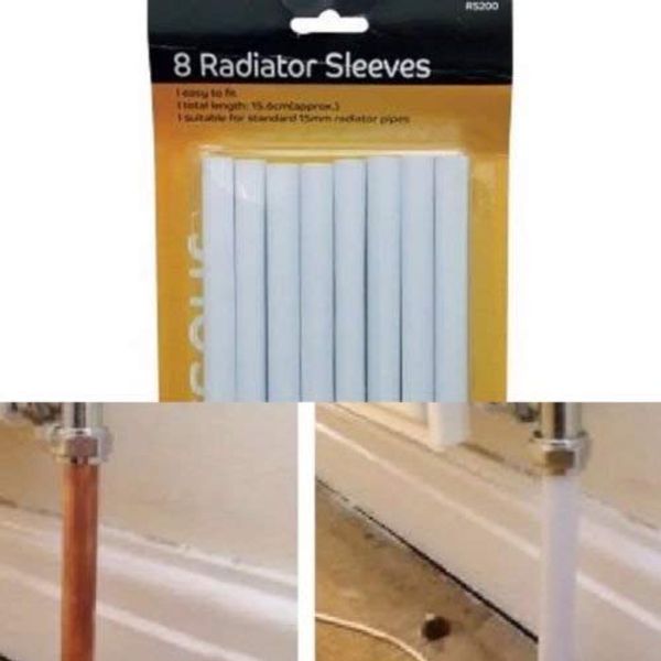 blackspur 4 X Radiator pipe covers sleeves white 15mm - 8 pack