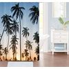Palm Trees At Sunset Fabric Shower Curtain
