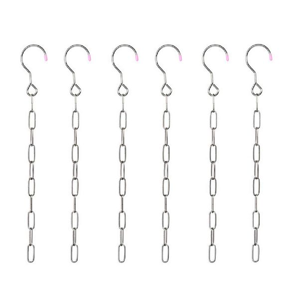 OKUSU-JP Clothes Storage Hangers, 6 Pieces, Space Saving, Convenient Goods, Closet Storage, Links Chain, Stainless Steel, Vertical Hanger, Increases Storage Capacity, Hanger Storage Rack