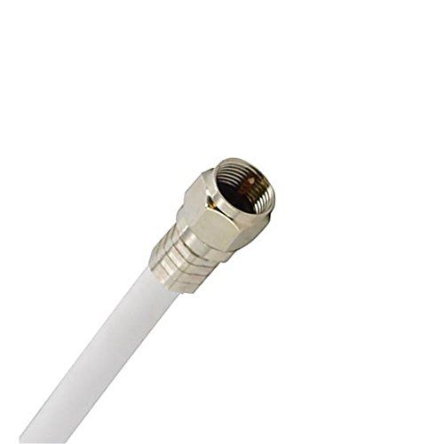 12 FT RG6 Coaxial Cable White 3 GHz 75 Ohm with Brass F-Connector Weatherproof O-Ring Silicon Sealed Satellite RG-6 Coax Cable Digital TV Signal Distribution Line Video Jumper