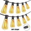 E12 LED Bulbs 2700K Warm White Globe String Light Waterproof 50ft - 25 Lights