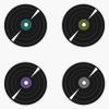 Grunge Vinyl Records Set Window Bumper Sticker Decal 5"