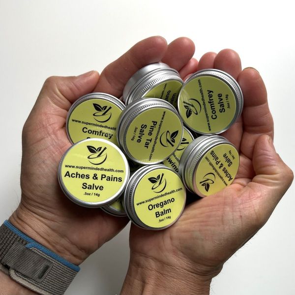 5 PC Mini Salves Set | All Natural Herbal Salve | Sample Size | Gift Set