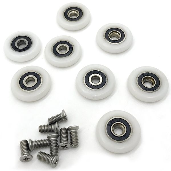 8 Sets 19mm Shower Door Wheels Rollers Runners by YuanQian