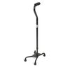 Aluminum Quad Cane, Black, Large Base, Each