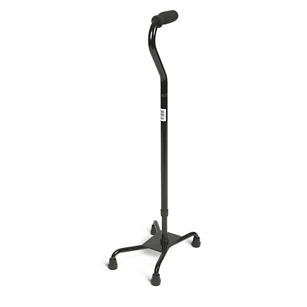 Aluminum Quad Cane, Black, Large Base, Each