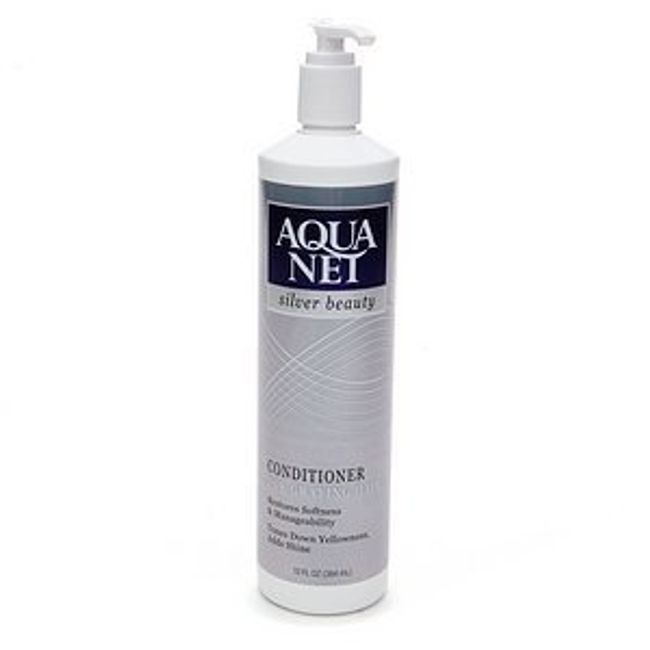Aqua Net Silver Beauty Conditioner for Graying Hair 13oz Pump Bottle (1/ea)
