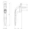 Yale uPVC Universal Window Handle Inline Locking Espag Double Glazing White 20mm