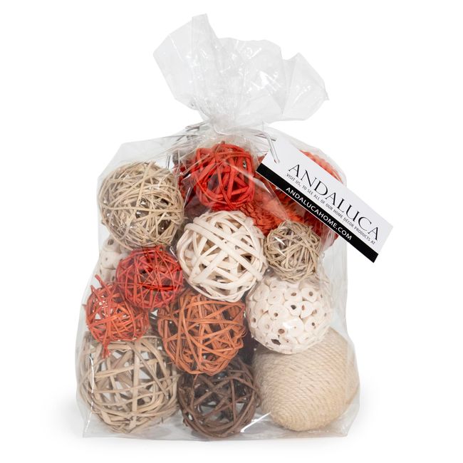 ANDALUCA Decorative Balls Bag Bowl Filler Home Decor (Orange)