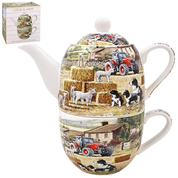 The Leonardo Collection LP95922 Collie & Sheep Tea for ONE, Ceramic