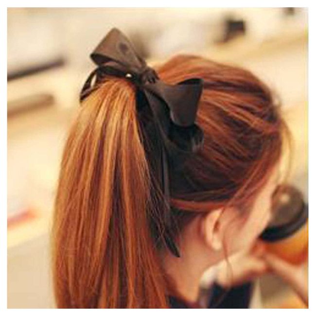 Cimenexe Vintage Black Bow Hair Clips Bow Hair Barrettes Black Bow Tie Hair Clip Barrette Ribbion Bow Knot Hair Clip Silk Headpiece French Hair Accessory for Women and Girls