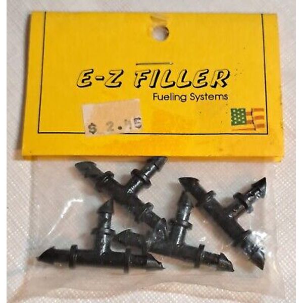 Original E-Z Filler RC Plane Fueling System Fuel Line Tees 4 Pcs New Old Stock