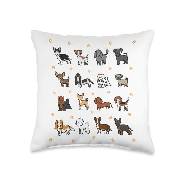 Dogs on Parade Throw Pillow