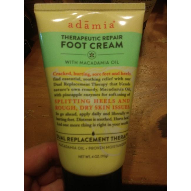 Adamia Therapeutic Repair Foot Cream with Macadamia Oil, 4 oz