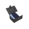 Arpan Small Resin Woven Storage Basket Box With Lid & Lock - Black