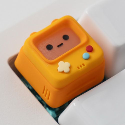 ULTRAEQUIP Artisan Keycaps, Cute Retro Game Consoler-Shpaed Keycaps, Shine Through Resin Handmade, Single 1U Replace Key for ESC Key Mechanical Keyboard (Orange)