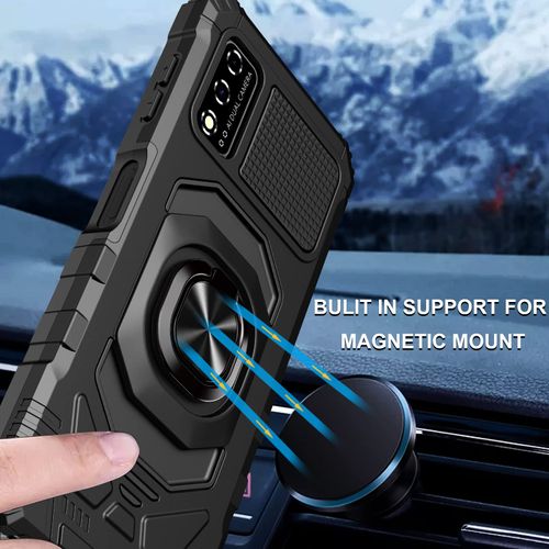 Ailiber for T-Mobile Revvl V 4G Phone Case, Revvl V Case with Screen Protector, Ring Kickstand for Magnetic Car Mount Military Grade, Heavy Duty Shockproof Protective Cover for Tmobile Revvl V-Black