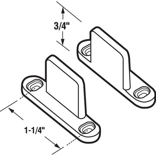 Prime-Line N 6567 Nylon, By-Pass Door Floor Guide (2 Pack)