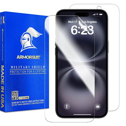 ArmorSuit 2 Pack for iPhone 16 Plus Screen Protector Case Friendly MilitaryShield HD Clear Film - Made in USA