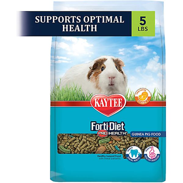 Kaytee FortiDiet Pro Health Guinea Pig Food, Supports Optimal Health, 5 Pounds