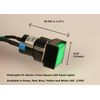 PilotLights 12 Volt DC Pilot Light, 17mm Square Panel Indicator Light - Blue LED, 12VDC