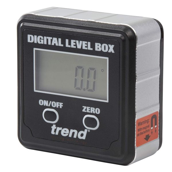 Trend Digital Level Box and Angle Finder (Magnetic Base & LCD Display) for Woodworking and Accurate Table/Miter Saw Angle Setting, Black, DLB