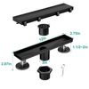 BARONAGE Linear Shower Drain 12 Inch Matte Black Rectangular Shower Floor Drain with Accessories