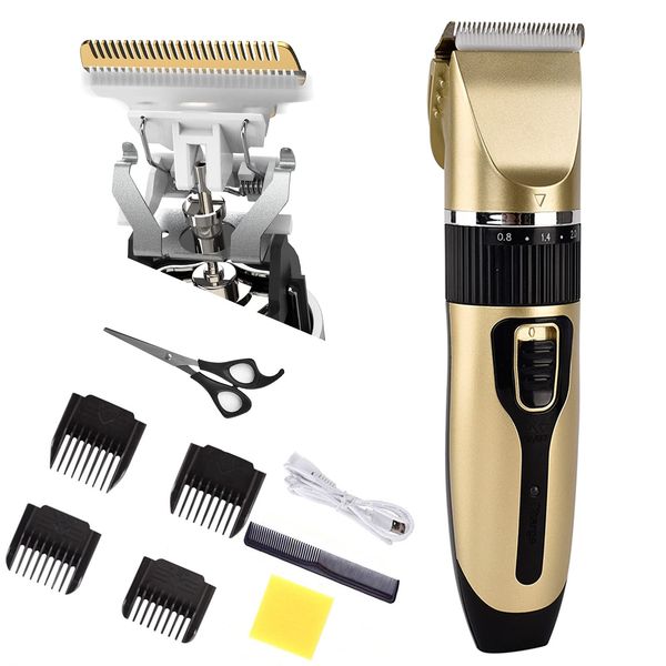 Hair Clippers Men, Sharp Ceramic Blade Easy to Clean, Adjustable Precise Cutting Position and Length with 4 Combs 3mm to 12mm, Cordless Hair Clippers USB Quick Charge Low Noise for Face, Hair and Body