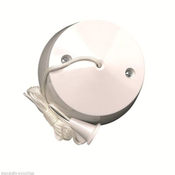 10 AMP X Rated 1 Way White Ceiling Pull Cord Light Switch LG1730