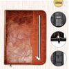Arpan Soft Touch Conference Folder Portfolio A4 with Calculator & Pad - Chocolate Brown