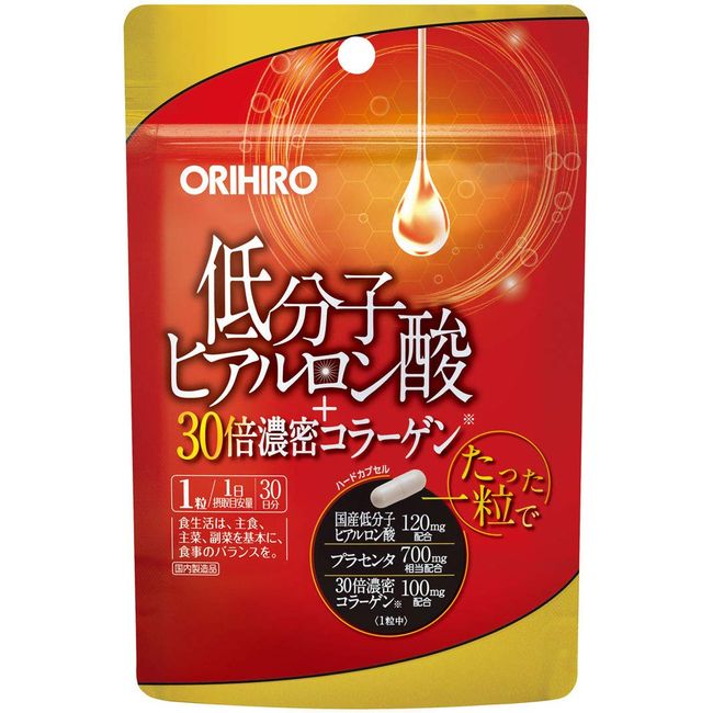 Orihiro Low-Molecule Hyaluronic Acid + 30 times Dense Collagen 30 Tablets