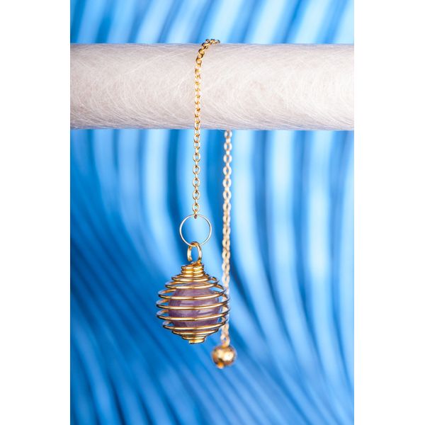 Berk Spiral pendulum with amethyst, gold-plated