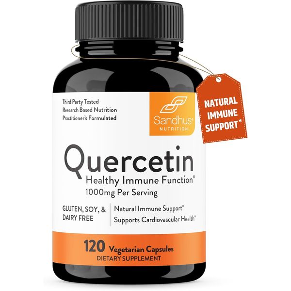 Quercetin 1000Mg per Serving Vegetarian Capsules Bioflavonoids Supports Immun...