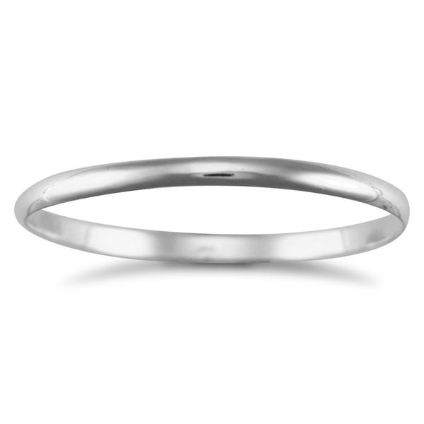 Jewelco London Silver D shape Slave Bangle - Ladies
