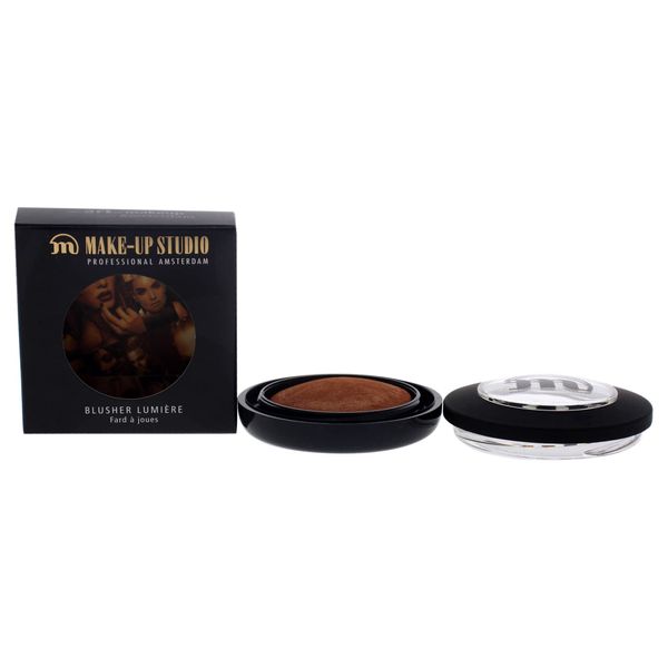 Make-Up Studio Amsterdam Make-Up Face Powder Blusher Lumiere - Subtle Shine - Hard-Baked Powder With Micro Gloss Particles - Healthy Glow - Get Shiny, Rosy Cheeks - Bizar Bronze - 0.06 Oz PH0612/BB