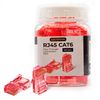 Spetstech 50-Pack Cat 6 PASS Through Connectors (Red) - RJ45 Modular Plugs/Ethernet Connectors for Ethernet Cables