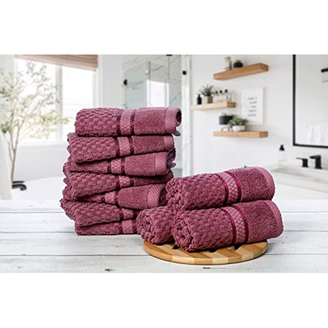 Mulaayam 4 Piece 100% Cotton Bath Towel Set (Set of 4) Ample Decor Color: Soft Pink