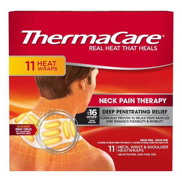 Thermacare Neck, Wrist & Shoulder, Back 11 Heatwraps, Pain Relief, Odor Free NEW