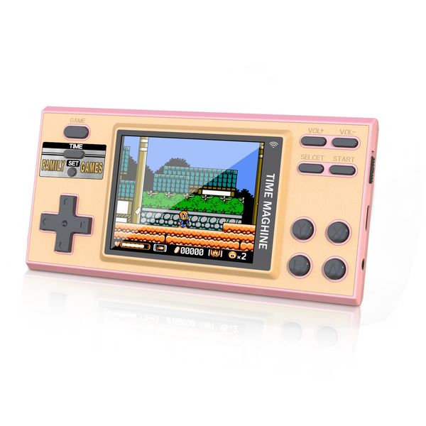 Kids Handheld Game with 200 Video Games for Kids, 16 Bit Games Travel Toys, 3 Inch Screen Pocket Game, Electronic Learning & Education Toys Game System, Gifts for Boys and Girls (Pink)