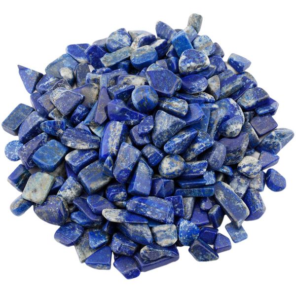 Shanxing 1lb/460g 9-15mm Undrilled Natural Lapis Lazuli Crystal Tumbled Chips Stones Bulk, Reiki Healing Blue Crystals Blue Decorative Stones Gravel Crushed Stone Pieces Bulk Tumblestone Home Decor