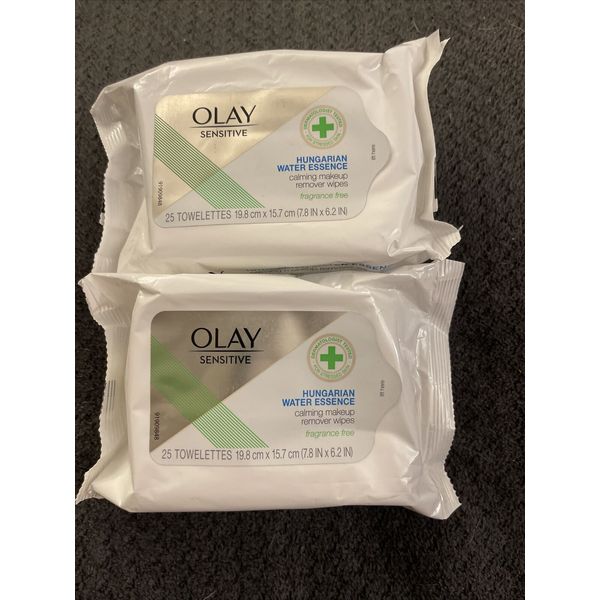 New Olay Sensitive Makeup Remover Wipes 25 Towelettes 2 Packs OC4