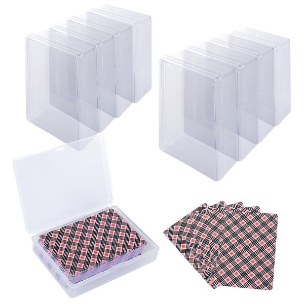 FVIEXE 24PCS Plastic Playing Card Case Holder, Empty Playing Card Storage Box Card Game Storage Box Organizers Clear Card Cases for Standard Size Poker Card Gaming Cards, Snaps Closed (NO Cards)