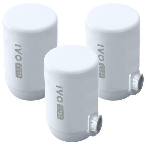 IVO Replacement Water Filters (Value Pack of 3 lasts for 12 months) – 4-Stage Filtration with NSF-Approved Technology – Removes Contaminants down to 0.1 Micron, Retains Healthy Minerals