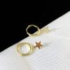 Rockyu Earrings, Men's, Ring, Gold Ring, Stainless Steel, Women's, Popular, Dangle, Adult, Hoop Earrings, Stars, Star Earrings, Set of Both Ears, Small Face, Power, Fashion Accessories, Stainless Steel
