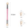 Jagowa 1 Piece Nail Art Sponge Brush Double Head Smudge Gradient Pen Washable Nail Art Tool with 4 Replacement Heads for Women Decoration DIY Nail Art (Pink)