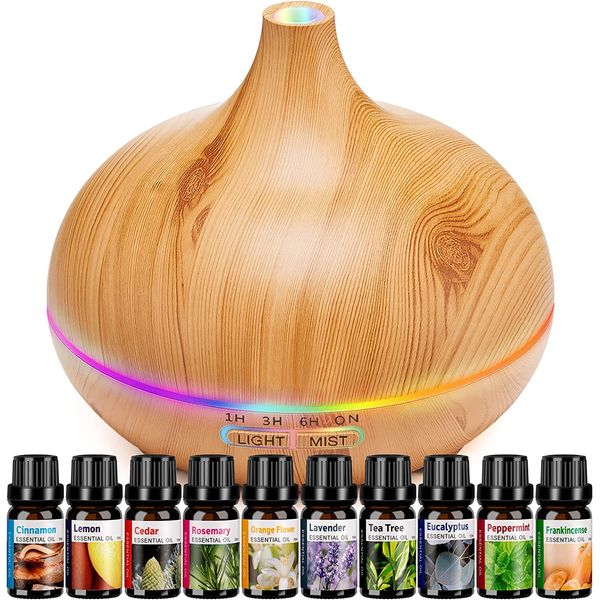 HLS Aroma Diffusers for Essential Oils Large Room with 10 Essential Oils,Ultraso