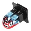 X AUTOHAUX 2Gang Rocker Toggle Switch Panel 5Pin on OFF Pre-Wired with Red LED
